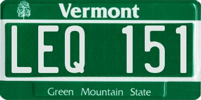 VT license plate LEQ151