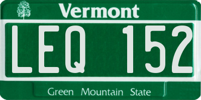 VT license plate LEQ152