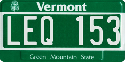 VT license plate LEQ153