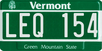 VT license plate LEQ154