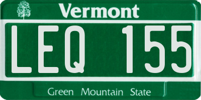 VT license plate LEQ155