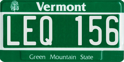 VT license plate LEQ156