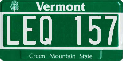 VT license plate LEQ157
