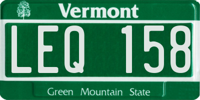 VT license plate LEQ158