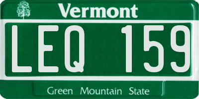 VT license plate LEQ159