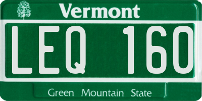 VT license plate LEQ160