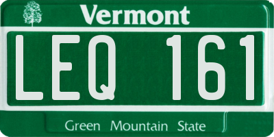 VT license plate LEQ161