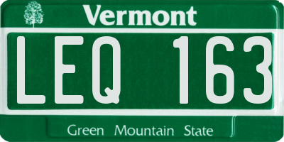VT license plate LEQ163