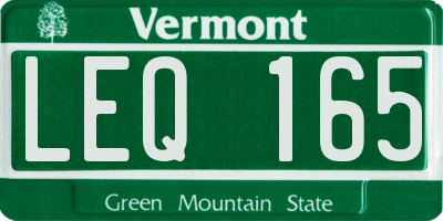 VT license plate LEQ165