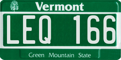 VT license plate LEQ166