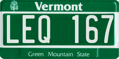 VT license plate LEQ167