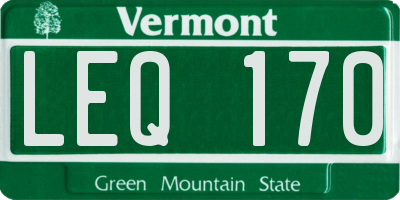 VT license plate LEQ170