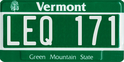 VT license plate LEQ171