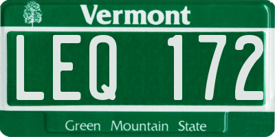VT license plate LEQ172