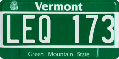 VT license plate LEQ173