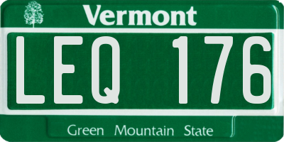 VT license plate LEQ176