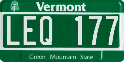 VT license plate LEQ177