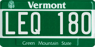 VT license plate LEQ180
