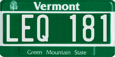 VT license plate LEQ181