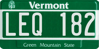 VT license plate LEQ182