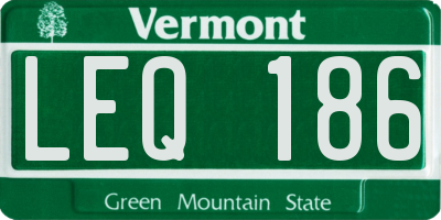 VT license plate LEQ186