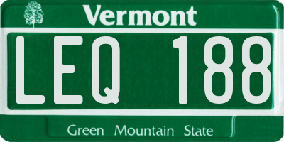 VT license plate LEQ188