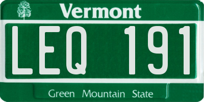VT license plate LEQ191