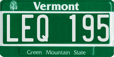 VT license plate LEQ195