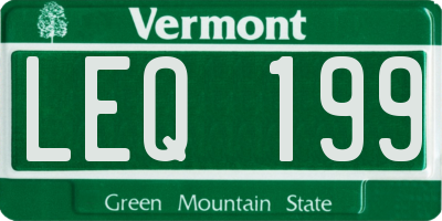 VT license plate LEQ199
