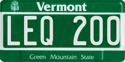 VT license plate LEQ200