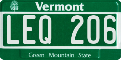 VT license plate LEQ206