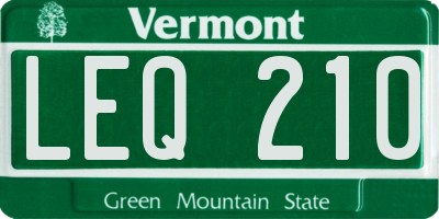 VT license plate LEQ210