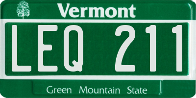 VT license plate LEQ211