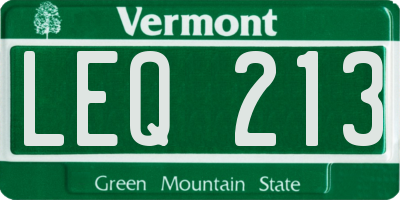 VT license plate LEQ213