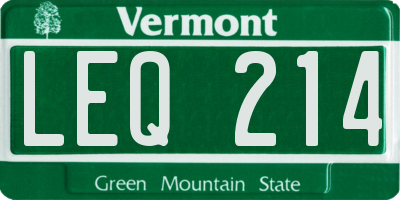 VT license plate LEQ214