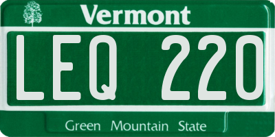 VT license plate LEQ220