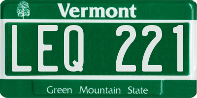 VT license plate LEQ221