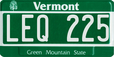 VT license plate LEQ225