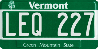 VT license plate LEQ227