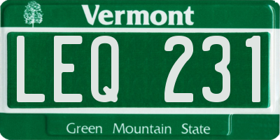 VT license plate LEQ231