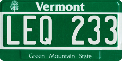 VT license plate LEQ233