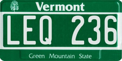 VT license plate LEQ236