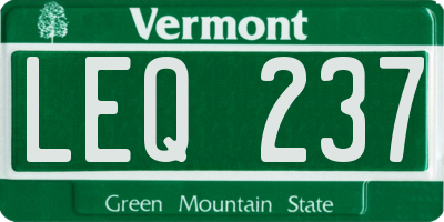 VT license plate LEQ237