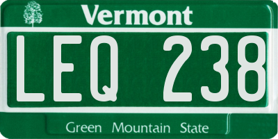 VT license plate LEQ238