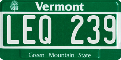 VT license plate LEQ239