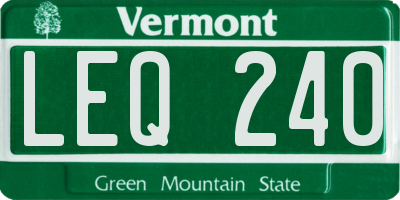 VT license plate LEQ240