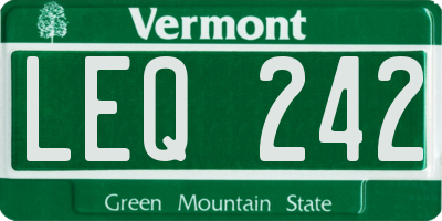 VT license plate LEQ242