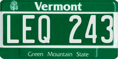 VT license plate LEQ243