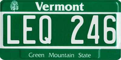 VT license plate LEQ246