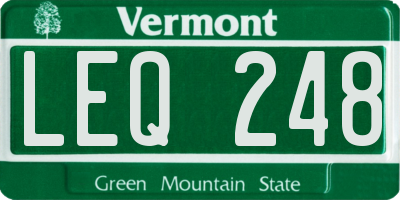 VT license plate LEQ248